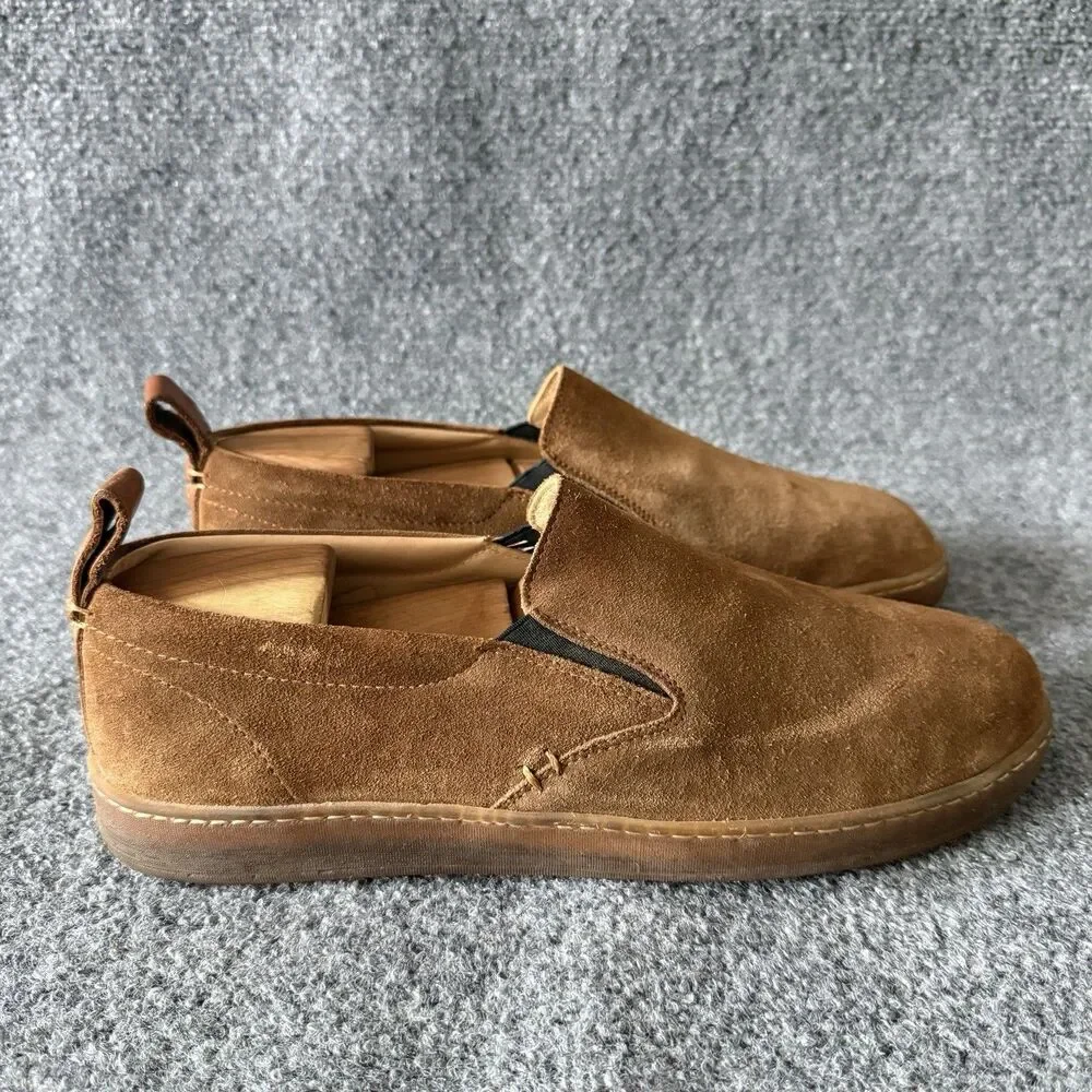 Lactae Hevea Men's Sneakers Brown Suede Slip-On Comfort Shoes Size 10 Casual